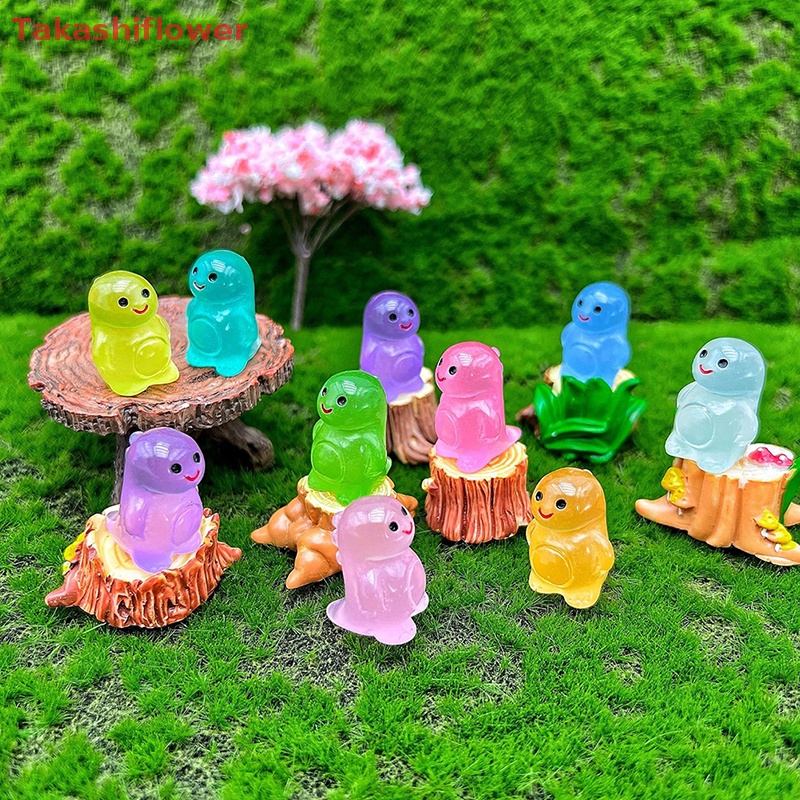 Bộ 5 Mô Hình Khủng Long Mini Bằng Nhựa Phát Sáng Trong Bóng Tối Trang Trí Nhà Búp Bê