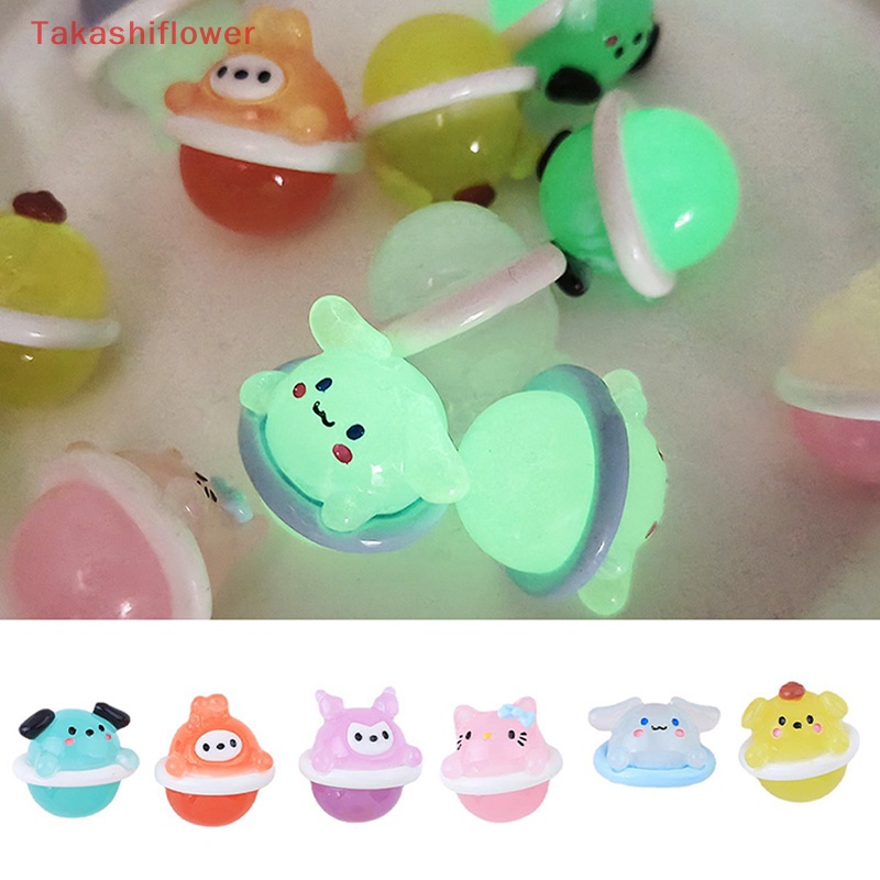 Phụ Kiện Trang Trí Điện Thoại Hình Động Vật Hoạt Hình Mini Bằng Gel Resin Phát Quang DIY