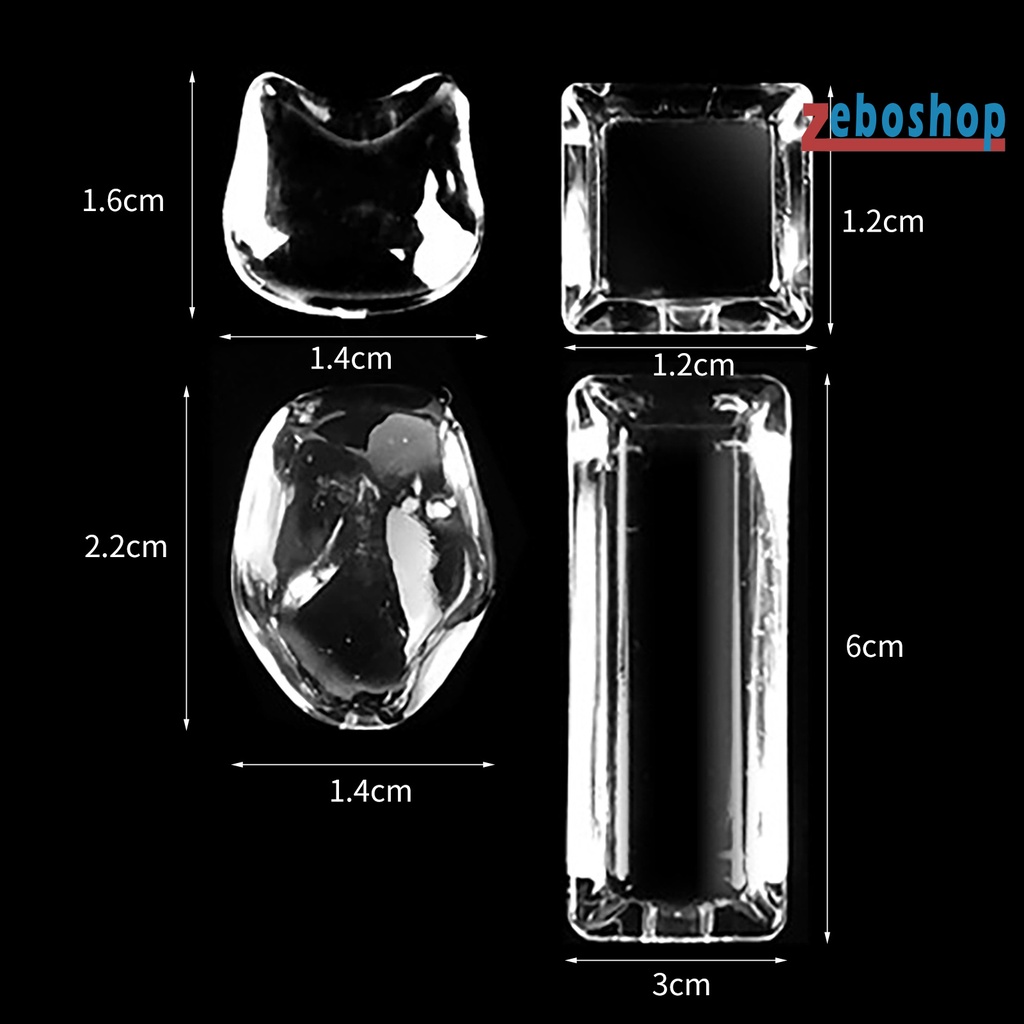 Set 24 Que Trưng Bày Đầu Móng Tay Gọn Nhẹ Nhiều Hình Dạng Trong Suốt