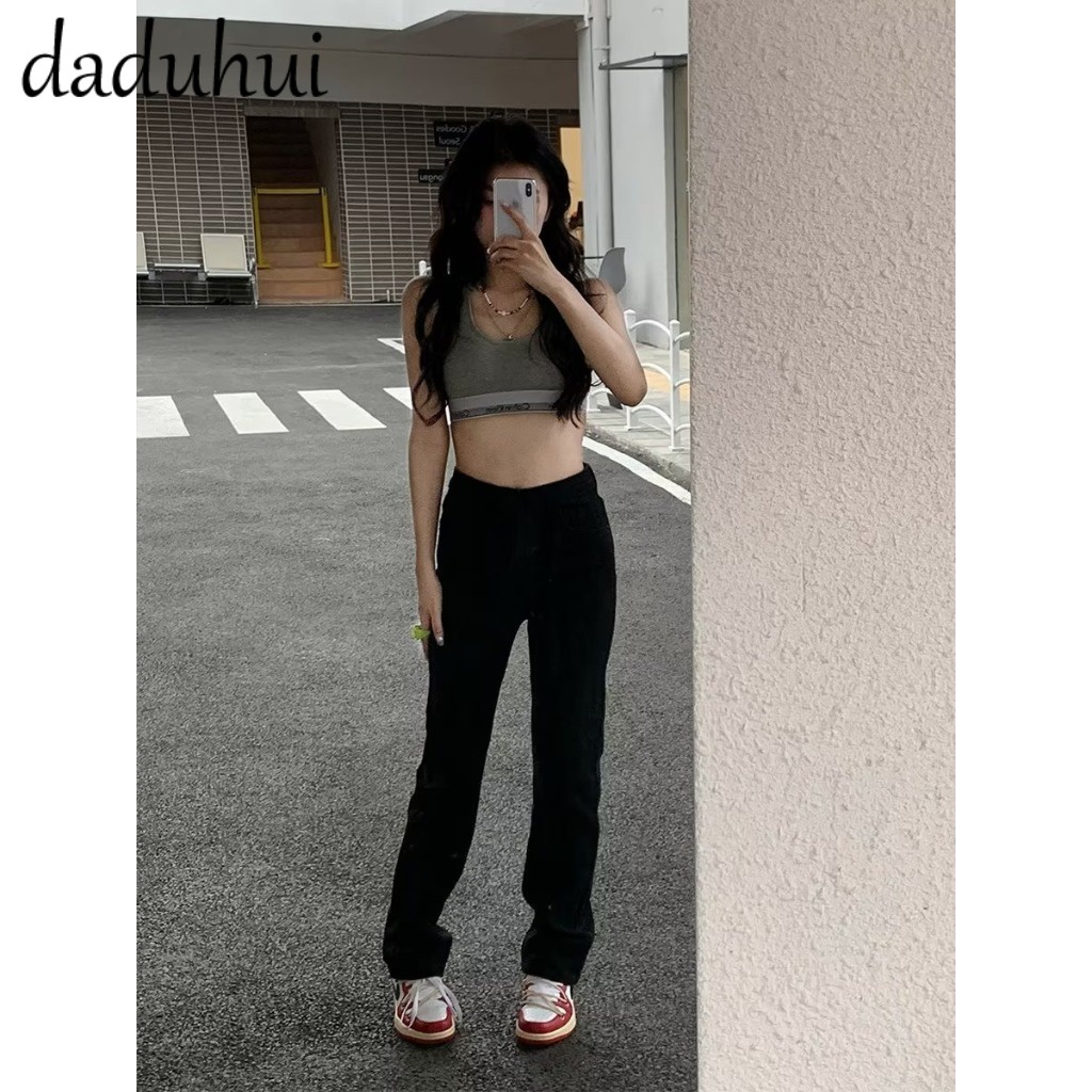 Daduhui New Korean Version of Ins Niche Jeans Women's High Waist Loose Wide Leg Pants Large Size Trousers