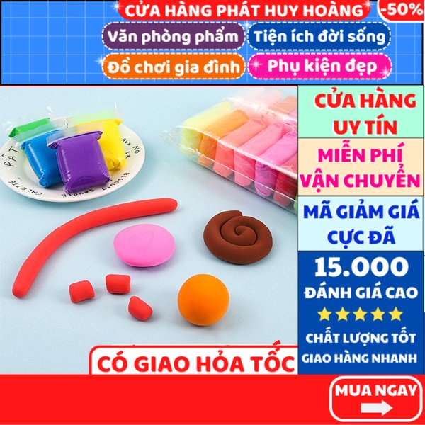 (36 màu chỉ 38k ) Đất sét Nhật nhiều màu tự khô an toàn cho bé kích thích tư duy sáng tạo giá rẻ - Phát Huy Hoàng