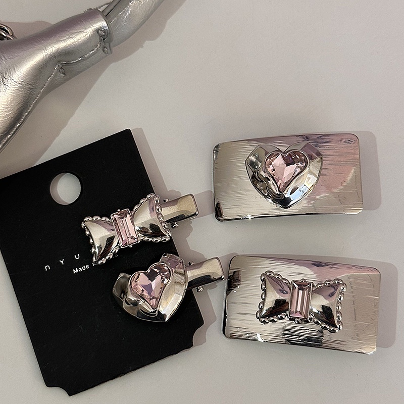 Kẹp Tóc Mỏ Vịt Hình Vuông Bằng Kim Loại Kiểu Hàn Quốc