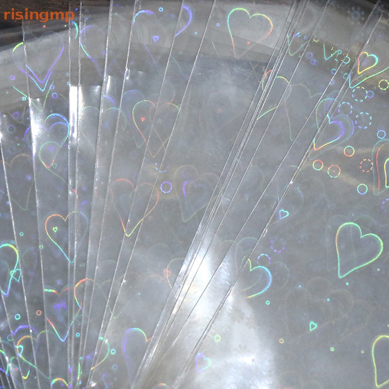 Set 10 / 50 Túi Đựng Bảo Vệ Thẻ Ngọc Trai Laser Họa Tiết Trái Tim