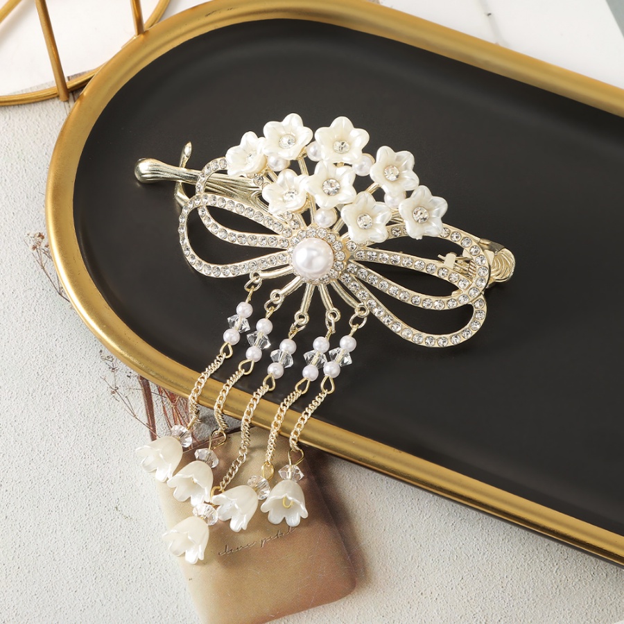 Kẹp Tóc Hình Hoa Đính Ngọc Trai Nhân Tạo Thời Trang