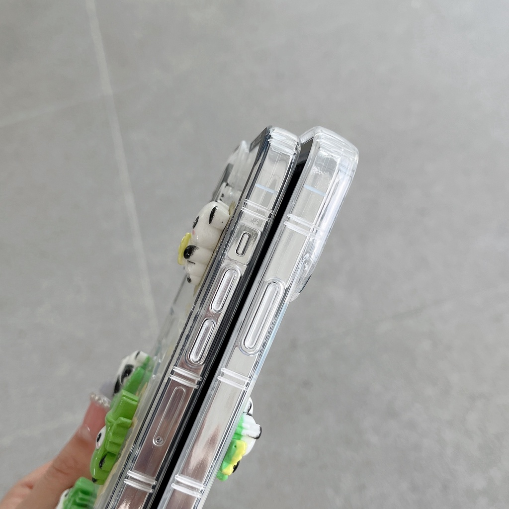 Ốp Điện Thoại TPU Silicon Mềm Trong Suốt Hình Gấu Trúc 3D Có Ngăn Đựng Thẻ Cho iPhone 14 13 12 11 Pro XR XS Max 7 8 Plus