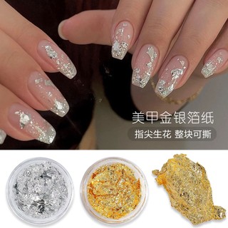 Sticker dán móng nghệ thuật màu vàng / bạc