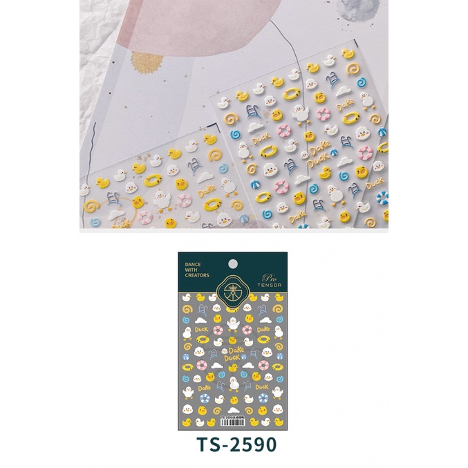 Miếng Dán Trang Trí Móng Tay 5D Hình Vịt Dễ Thương TS-2590