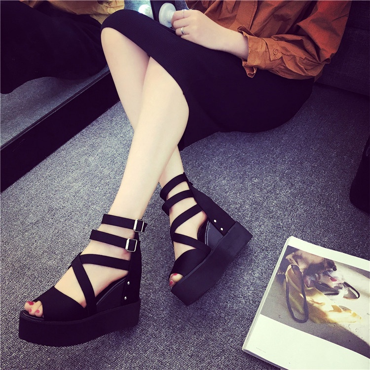 Hàng Mới Về Giày Sandal Đế Xuồng Cao Chống Trượt Phong Cách Mới Cho Nữ