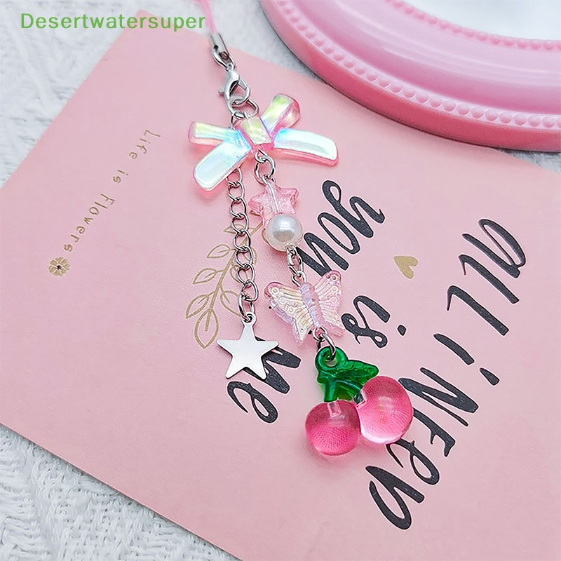 Dsvn Dây Đeo Điện Thoại Di Động Mùa Hè Họa Tiết Trái Tim Nơ Nhỏ Trong Mờ Nhẹ Nhàng Đa Năng Cho Học Sinh