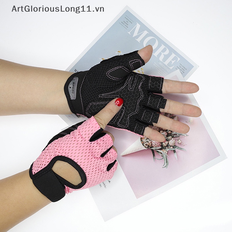 Găng Tay Hở Ngón Chống Trượt Thoáng Khí Cho Nam Nữ