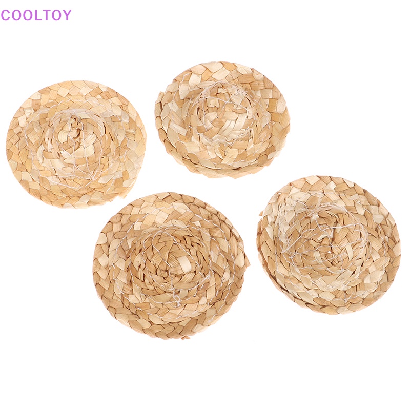 Cooltoy Bộ 2 Nón Rơm Mini 5.5cm Trang Trí Nhà Búp Bê Thu Nhỏ