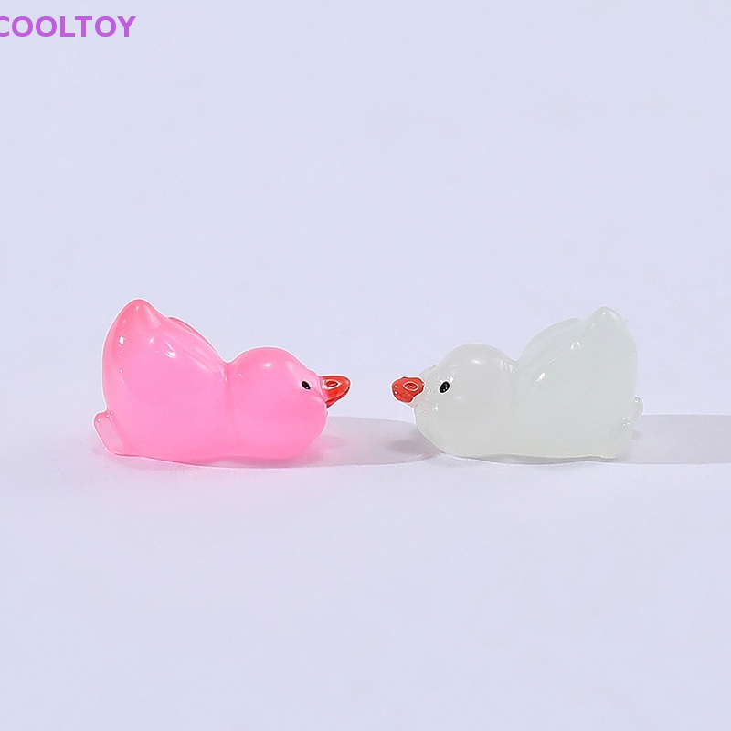 Set 1 / 10 Chú Vịt Dạ Quang Mini Bằng Nhựa Resin Trang Trí Sân Vườn / Nhà Búp Bê DIY