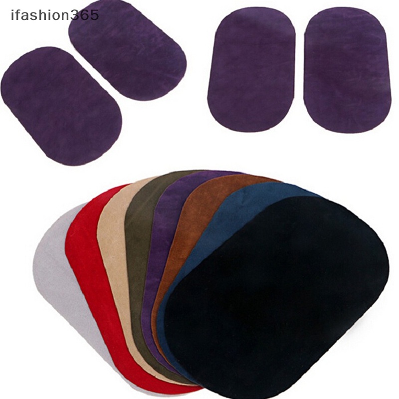 Set 2 Miếng Da Lộn Hình Oval Ủi Đầu Gối DIY Thời Trang ifashion365