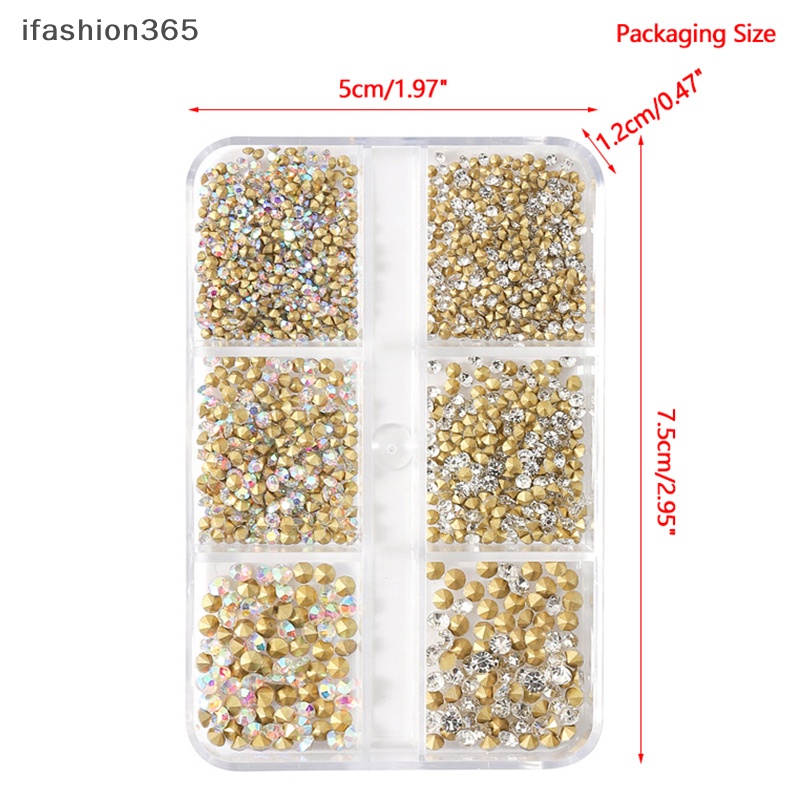 Hộp 6 Ngăn Đựng Hạt Pha Lê Trang Trí Móng Tay Nghệ Thuật