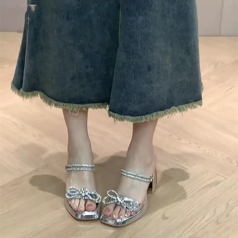 Giày Cao Gót Đính Đá Thời Trang Mùa Hè Cho Nữ