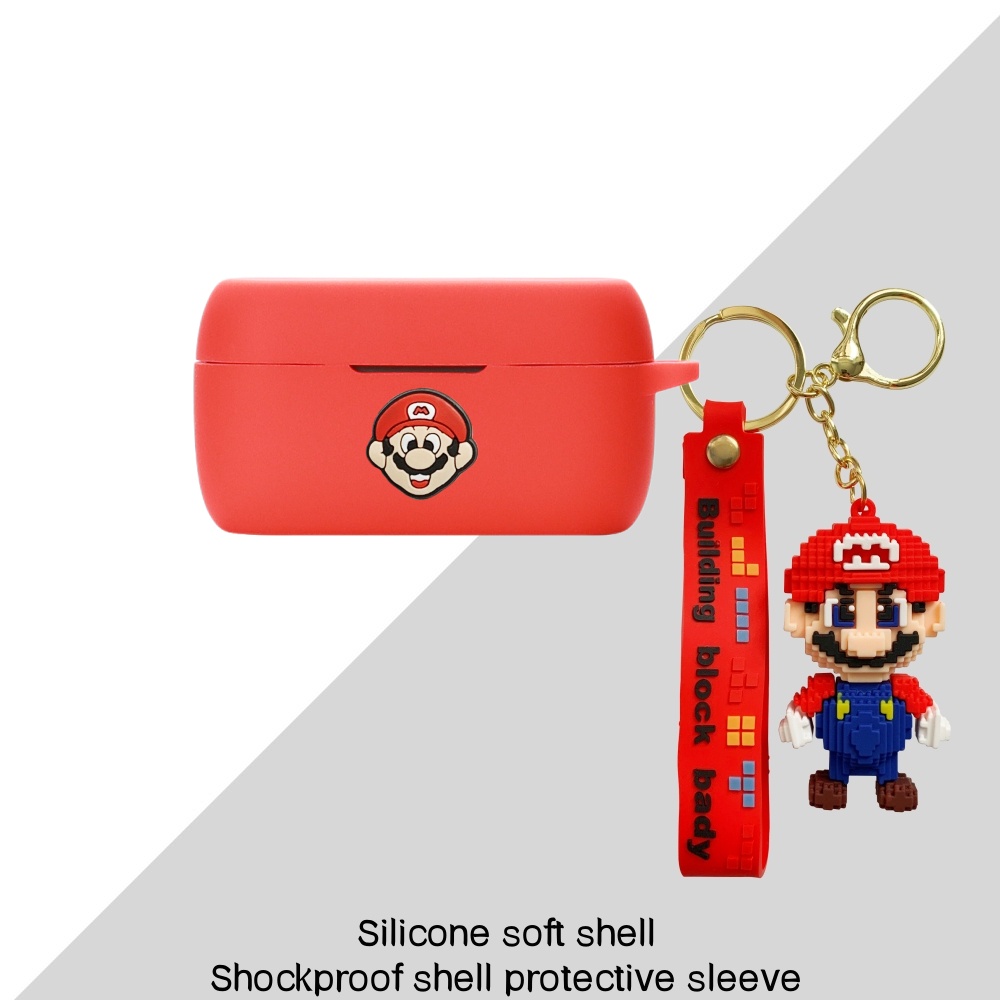 For JBL Tune 115 120 125 215 TWS Earphone Silicone Case Earbuds Cute Bear Soft Protective Headphone Cover Headset Skin with Pendant