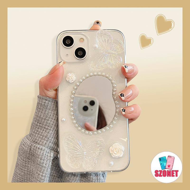 Ốp Điện Thoại Mềm Trong Suốt Chống Sốc Họa Tiết Bướm Và Hoa Hồng Dành Cho iPhone 14 13 12 11 Pro Max 14 Plus