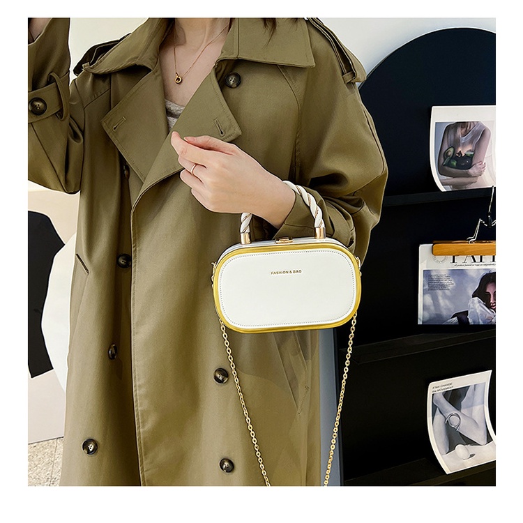 Túi Xách JASMIN NOIR Da PU Phối Dây Xích Có Khóa Thời Trang Cho Nữ