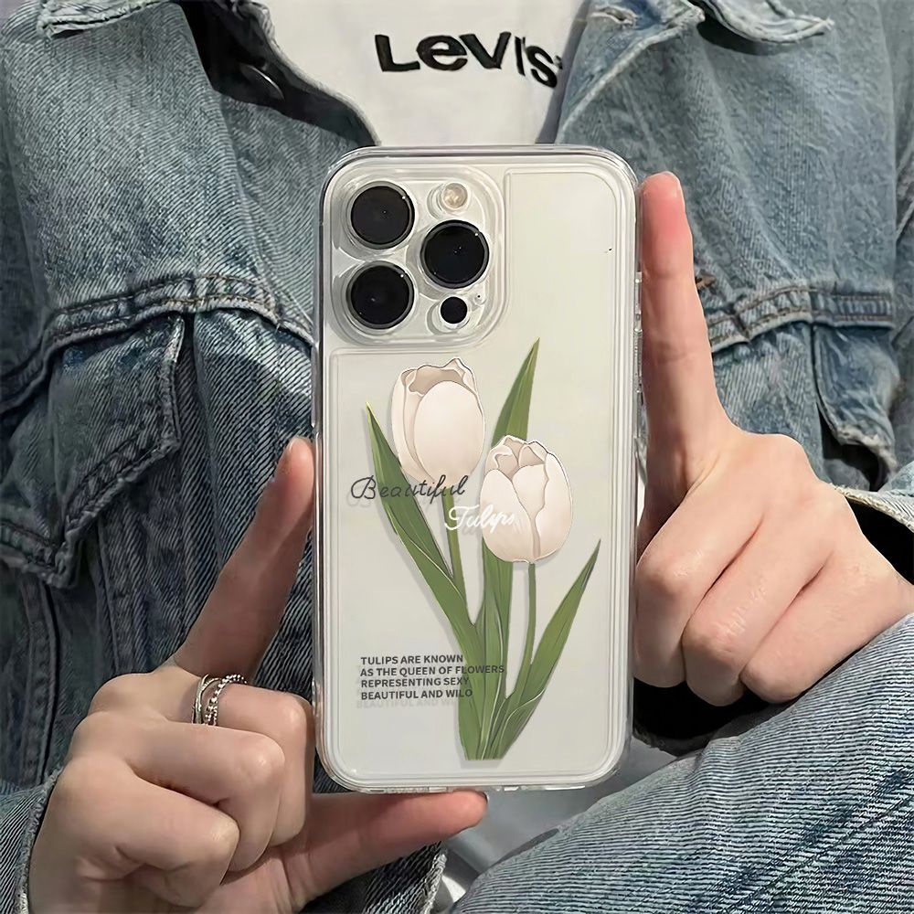 ✅Ốp Điện Thoại Mềm Chống Sốc Hình Hoa Tulip Cho Apple Iphone 11 14 Pro 1213 6In 78 6In plus11