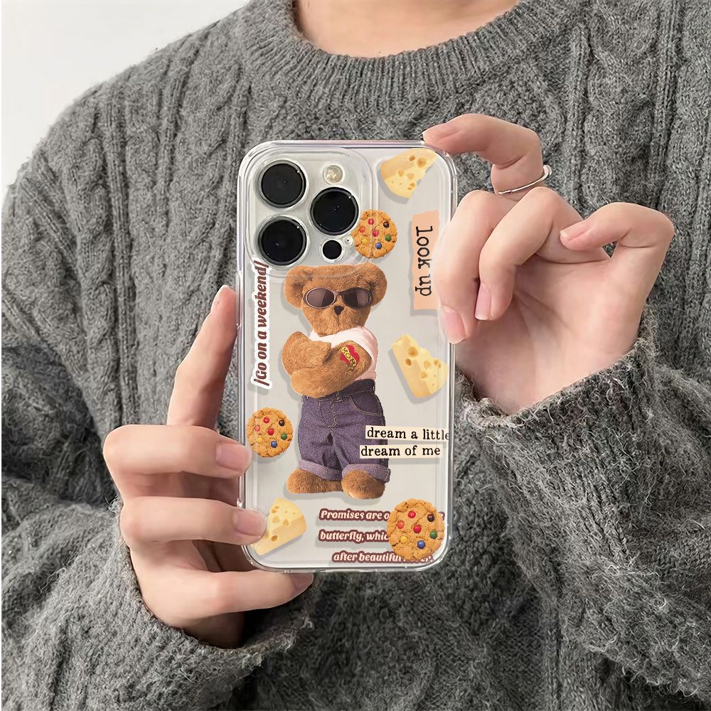 ✅Ốp Điện Thoại Mềm Chống Sốc Hình Gấu Cho Iphone 13 11 78 12 14pro 6In KC8Z