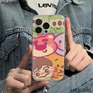 ✅Ốp Điện Thoại Mềm Chống Sốc Họa Tiết Gấu Và Dâu Tây Cho Iphone 12 14 Pro Plus 78136In max 11 EXHN