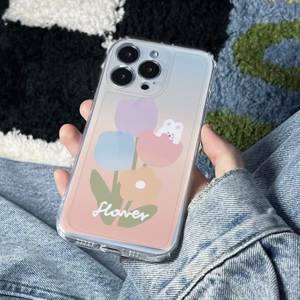 ✅Ốp Điện Thoại Mềm Chống Sốc Hình Thỏ Màu Gradient Cho Iphone 13 12 7814pro 11 Max Plus 6In CIFL
