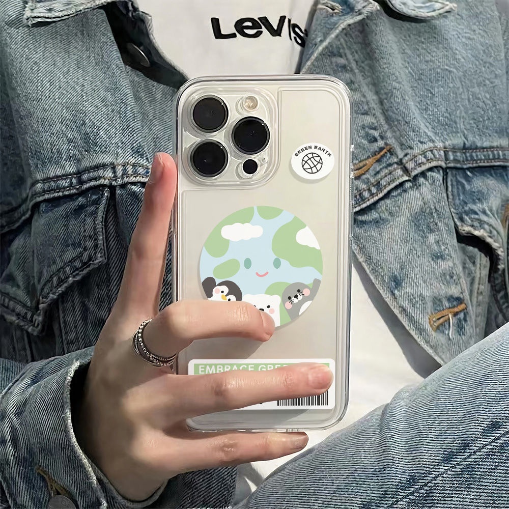 ✅Ốp Điện Thoại Mềm Chống Sốc Đơn Giản Bảo Vệ Môi Trường Cho Iphone 78Max14Pro6In Earth plus 1311iPhone12 SU1U