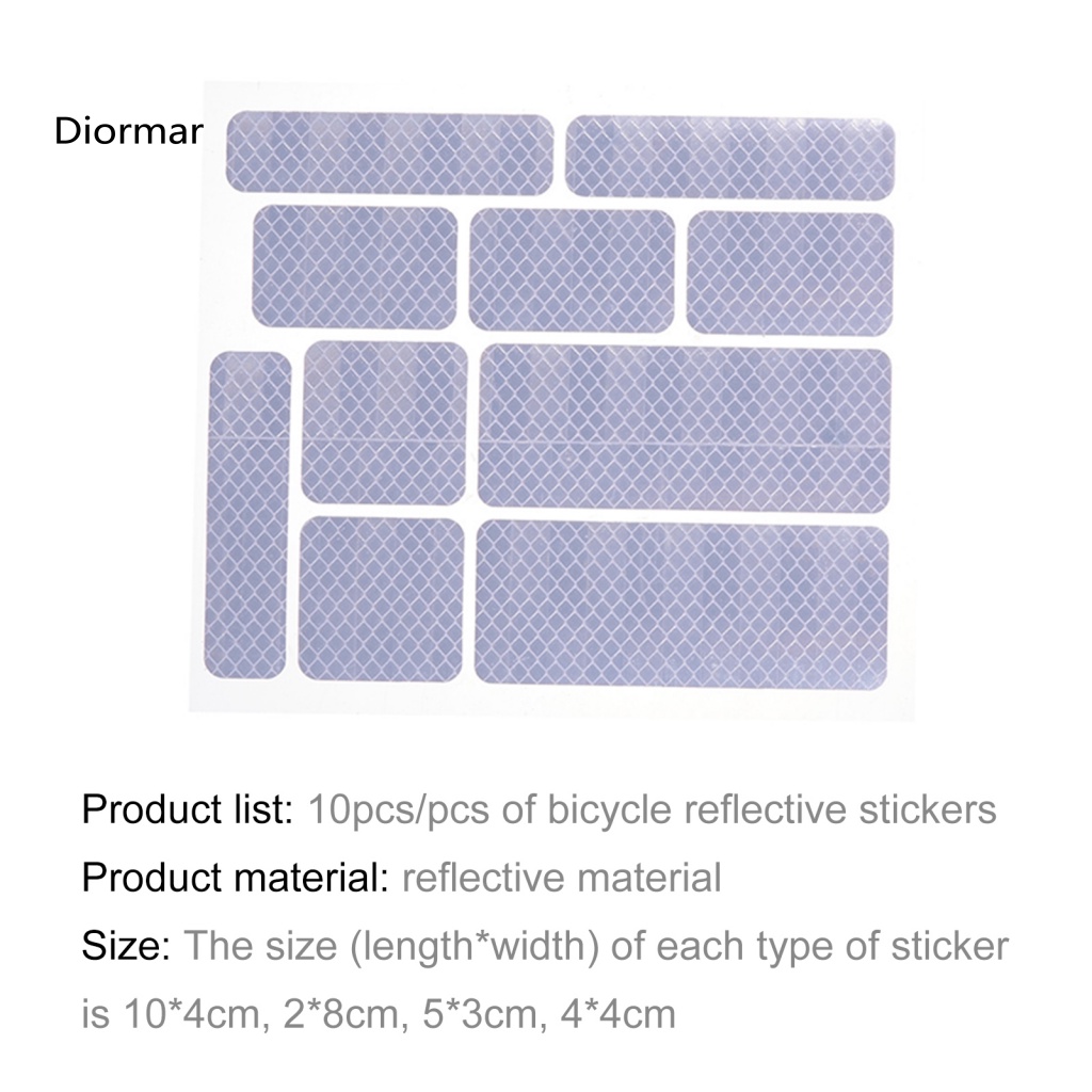Set 10 Miếng Dán Cảnh Báo An Toàn Chống Trầy Phản Quang Cho Xe Đạp