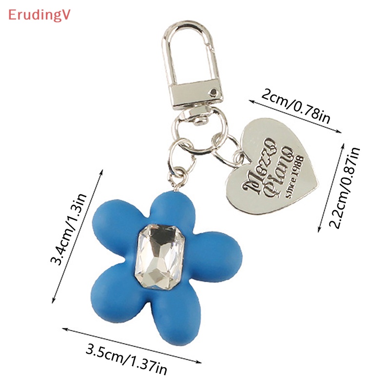 [ErudingV] Móc Khóa Ba Lô / Túi Xách Trang Trí Hình Hoa Trái Tim Đá Quý Màu Sắc