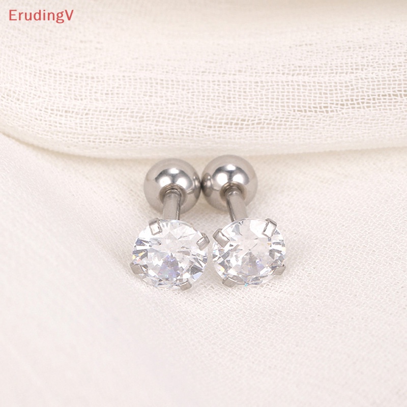 1 Đôi Khuyên Tai Dạng Xoắn Ốc Pha Lê Nhiều Màu 4mm Cho Nữ