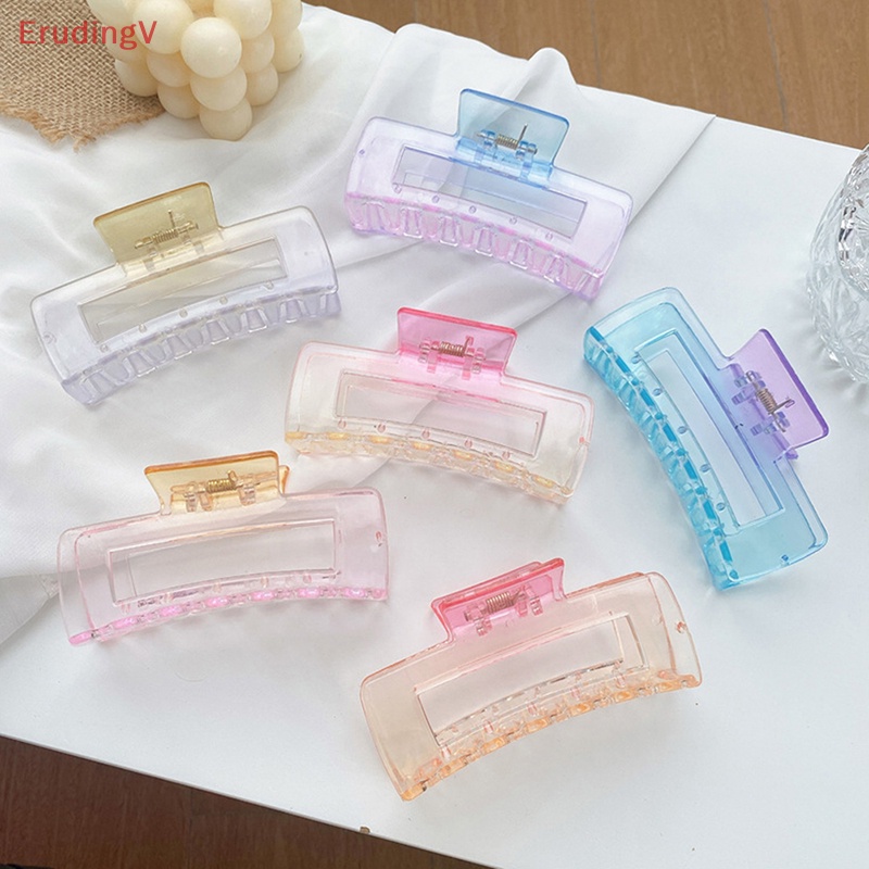 Kẹp Tóc Càng Cua Bằng Nhựa Trong Suốt Màu Gradient Kiểu Hàn Quốc Thanh Lịch