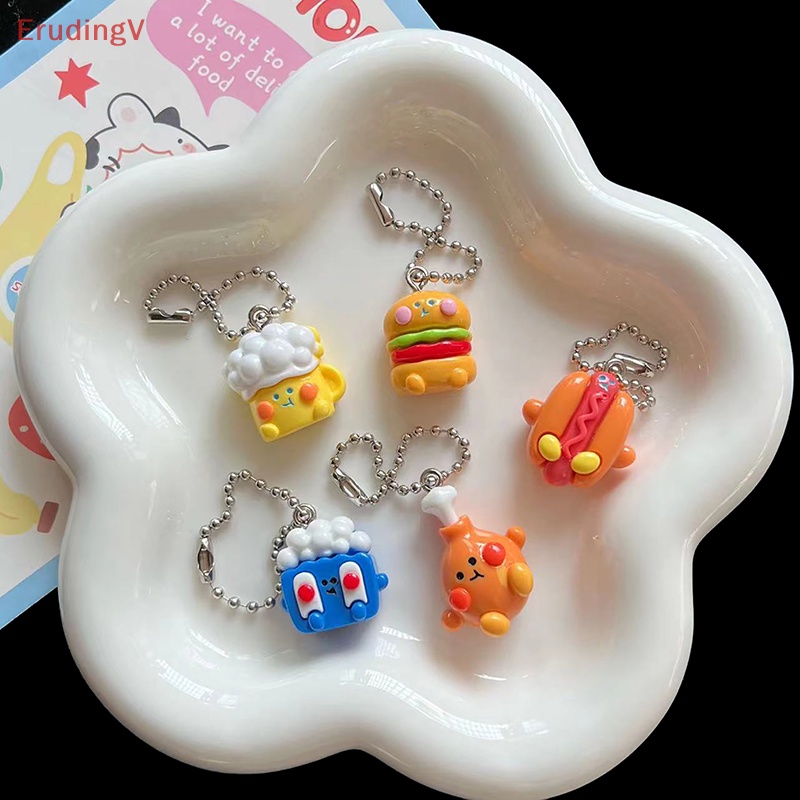 [ErudingV] Mặt Dây Chuyền Resin Hình Bánh Burger Tỏi Cá Tính Trang Trí Móc Khóa / Túi Xách / Xe Hơi Cho Cặp Đôi [Mới