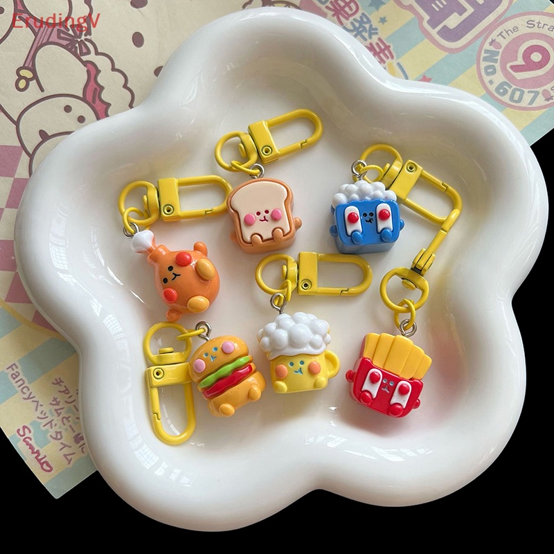 [ErudingV] Mặt Dây Chuyền Resin Hình Bánh Burger Tỏi Cá Tính Trang Trí Móc Khóa / Túi Xách / Xe Hơi Cho Cặp Đôi [Mới