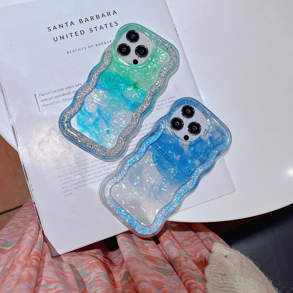 Ốp Điện Thoại TPU Mềm Trong Suốt Chống Sốc Phối Kim Tuyến Nước Cho iPhone 12 13 14 Pro Max