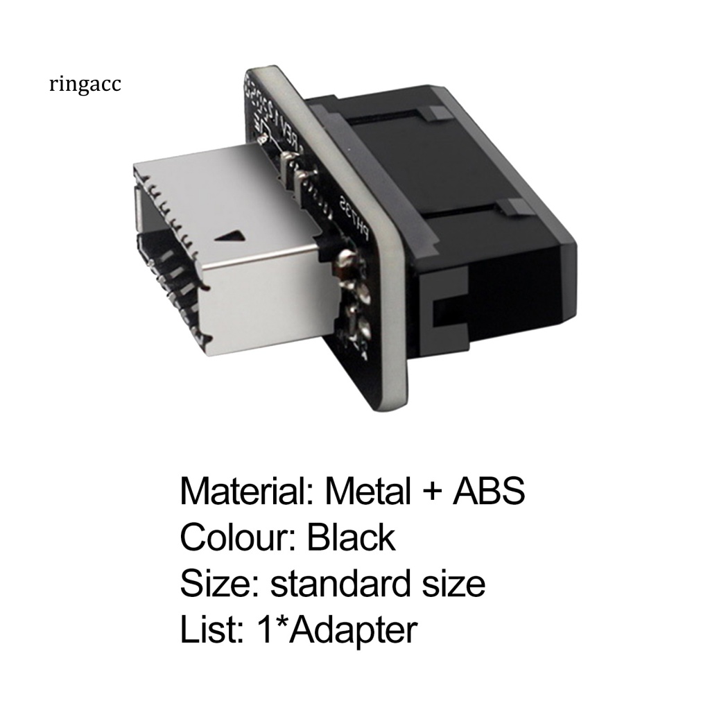 Đầu Chuyển Đổi USB 3.0 19P Sang Type-C 90 Độ Chống Nhiễu Cho Máy Tính Thẻ