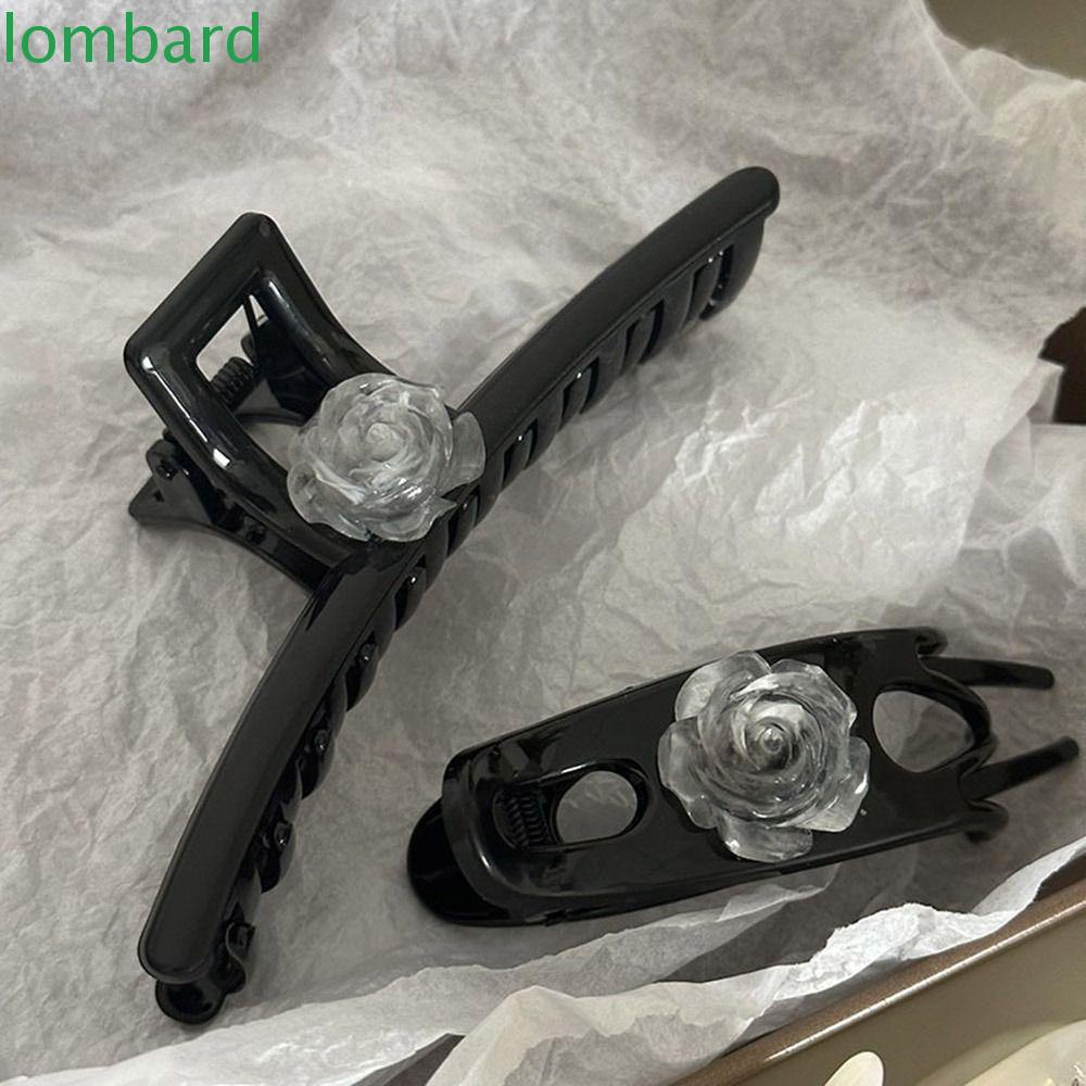 Kẹp Tóc Hình Cá Mập Đính Hoa Trà Phong Cách Hàn Quốc Đơn Giản Cho Nữ