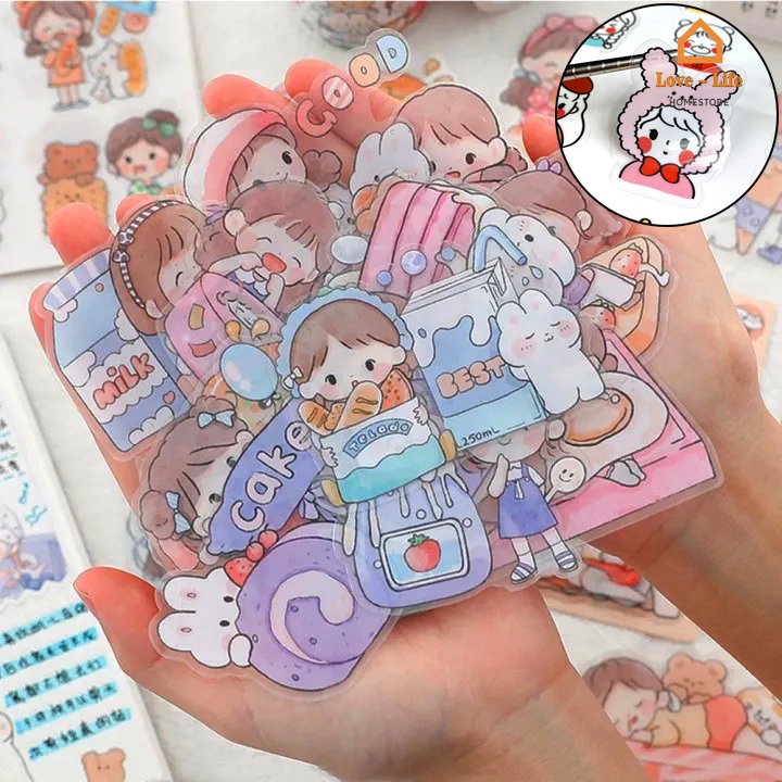 Miếng Dán Hình Thỏ Dễ Thương Chống Nước Trang Trí Sổ Tay DIY