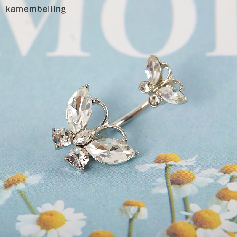 Khuyên Rốn Hình Bướm Đính Đá Pha Lê Dễ Thương Quyến Rũ Thời Trang Cho Nữ