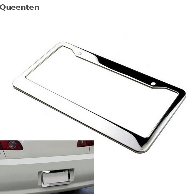1 Vỏ Bọc Biển Số Xe Hơi Bằng Thép Không Gỉ Mạ Chrome Kèm Nắp Vít