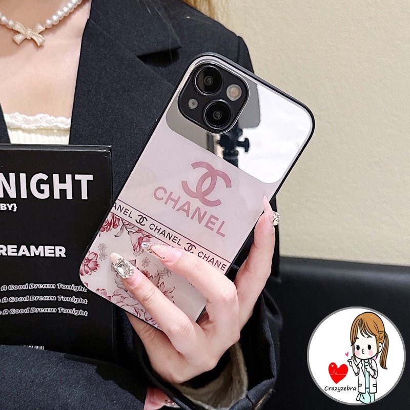 Ốp Điện Thoại Mặt Kính Tráng Gương Họa Tiết Hoa Cho IPhone 11 13 12 14 Pro Max Mini X Xr Xs Max 7 8 Plus SE 2020 6 6s