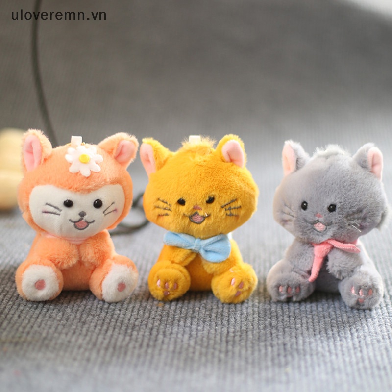 1 Móc Khóa Hình Mèo Nhồi Bông Đáng Yêu 11cm