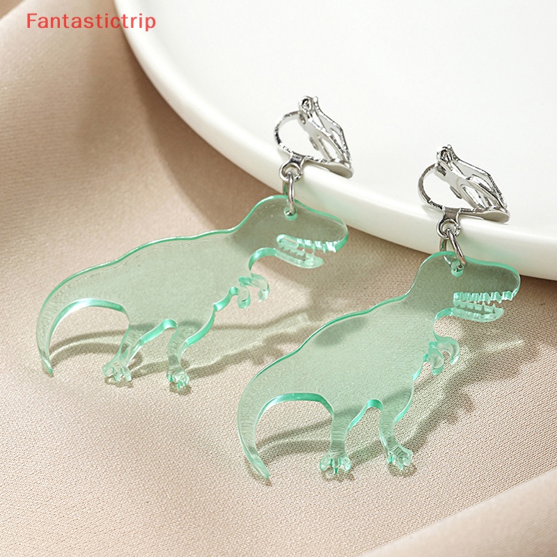 1 Đôi Bông Tai Hình Khủng Long Bằng Acrylic Nhiều Màu Dễ Thương Dành Cho Nữ