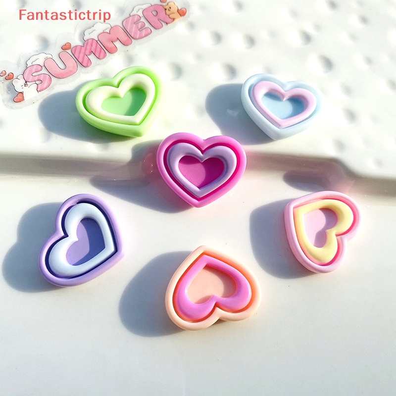 [Fantastictrip] Set 10 Phụ Kiện Trang Trí Tóc Hình Trái Tim Nhiều Màu Sắc Thủ Công Cho Nữ