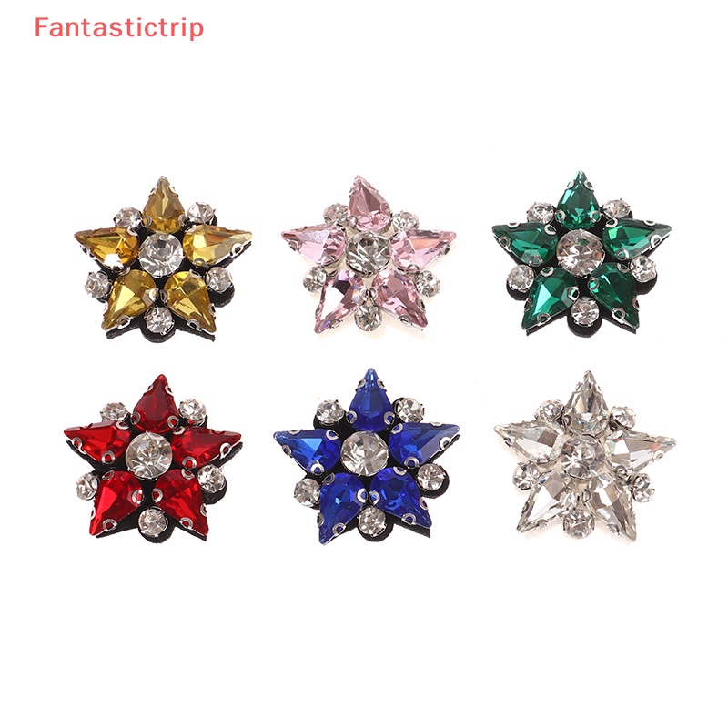 [Fantastictrip] Set 5 Miếng Vá Thủ Công Hình Ngôi Sao Đính Đá Cườm May Vá Quần Áo DIY Mới