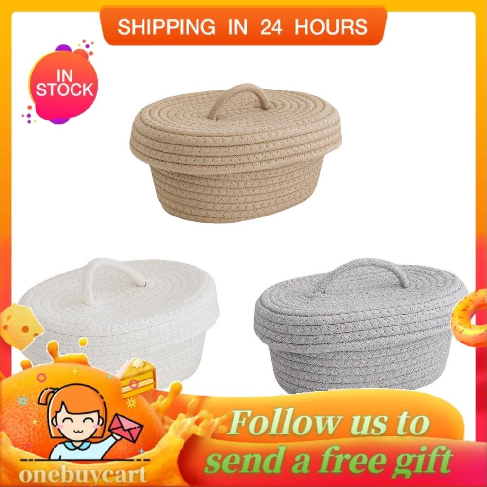 Onebuy Cotton Rope Storage Soft Handmade Decorative Desktop Storage Box Multipurpose for Nursery for Living Room
