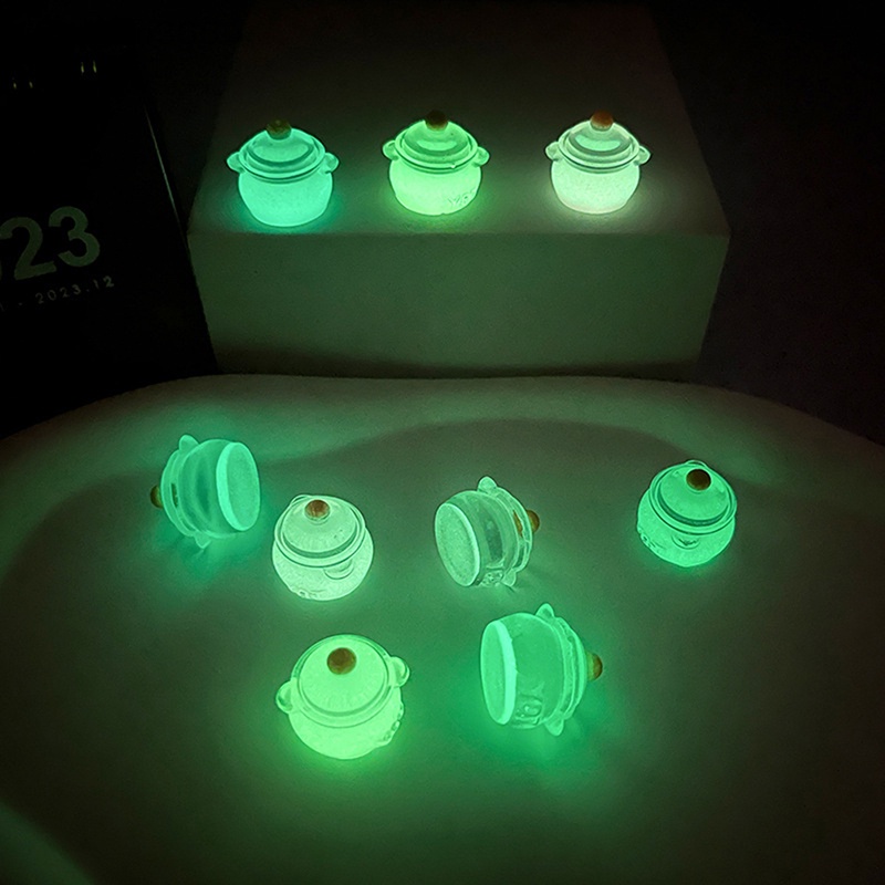 Bộ 2 Chậu Sữa Resin Mini Dạ Quang Trang Trí Bảng Điều Khiển Xe Hơi VN ifashion365 [ifashion365]