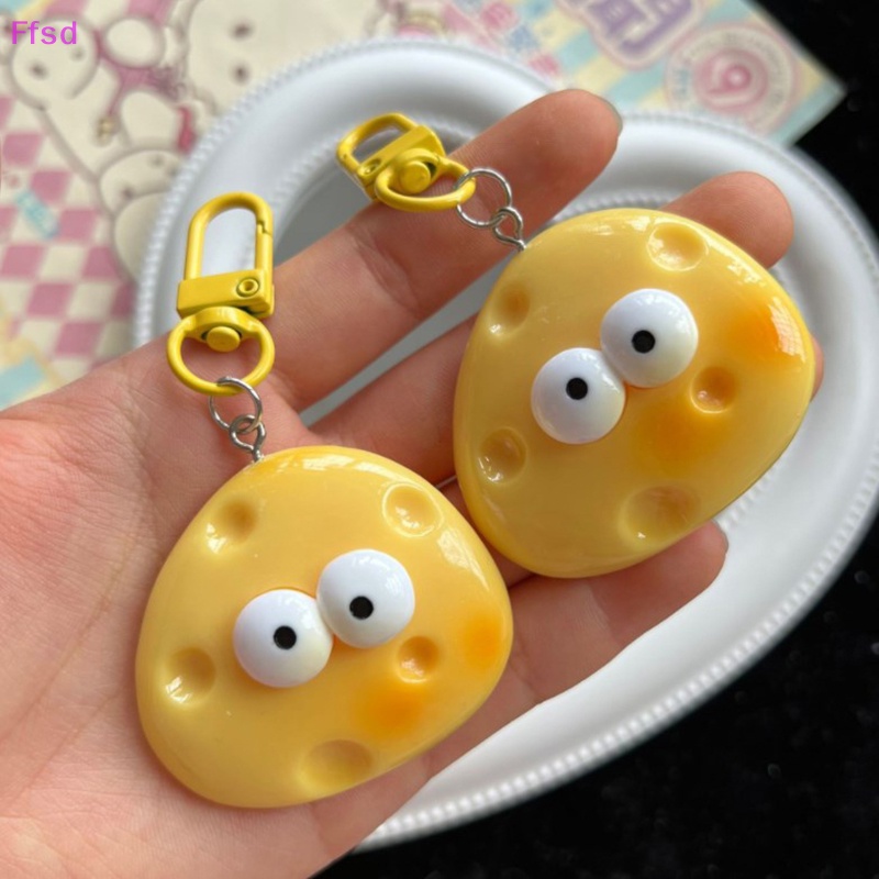 {Ffsd} Móc Khóa Hình Quả Trứng / Phô Mai Hoạt Hình Vui Nhộn Trang Trí Túi Xách * Bán Chạy