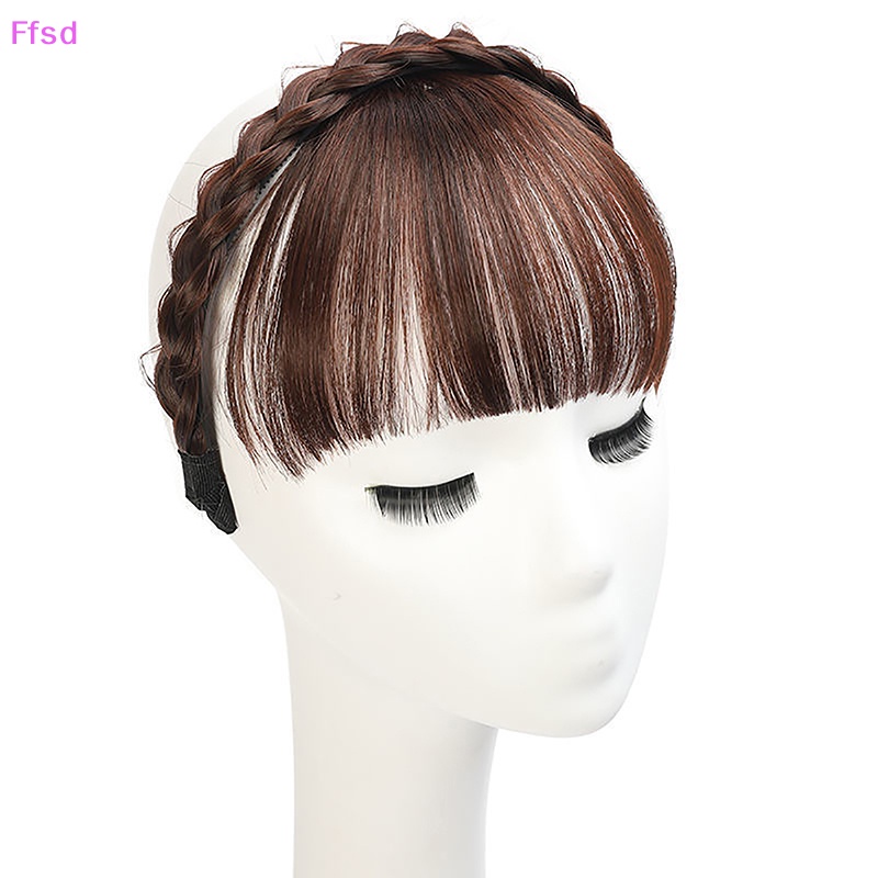 {Ffsd} Băng Đô Bện Tóc Mái Giả Bằng Sợi Tổng Hợp Dành Cho Nữ * Hàng Bán Chạy