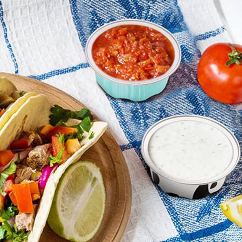 Set 100 Cốc Đựng Món Tráng Miệng / Salad Mini 1.6 Oz Có Nắp Đậy Tiện Lợi