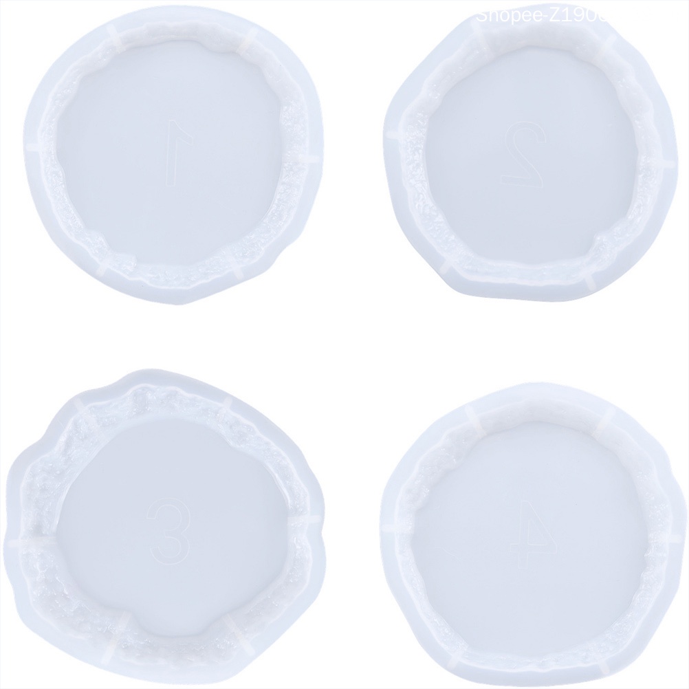 Set 4 Khuôn Silicone Làm Đế Lót Ly Hình Oval